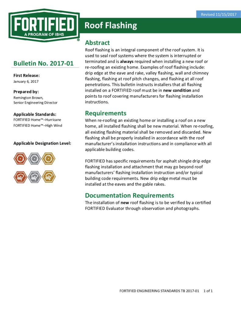 2017-01 : Roof Flashing