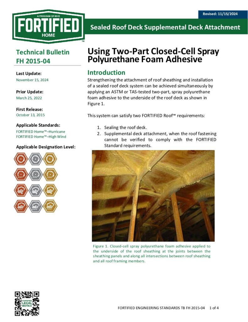 2015-04 : Sealed Roof Deck Supplemental Deck Attachment