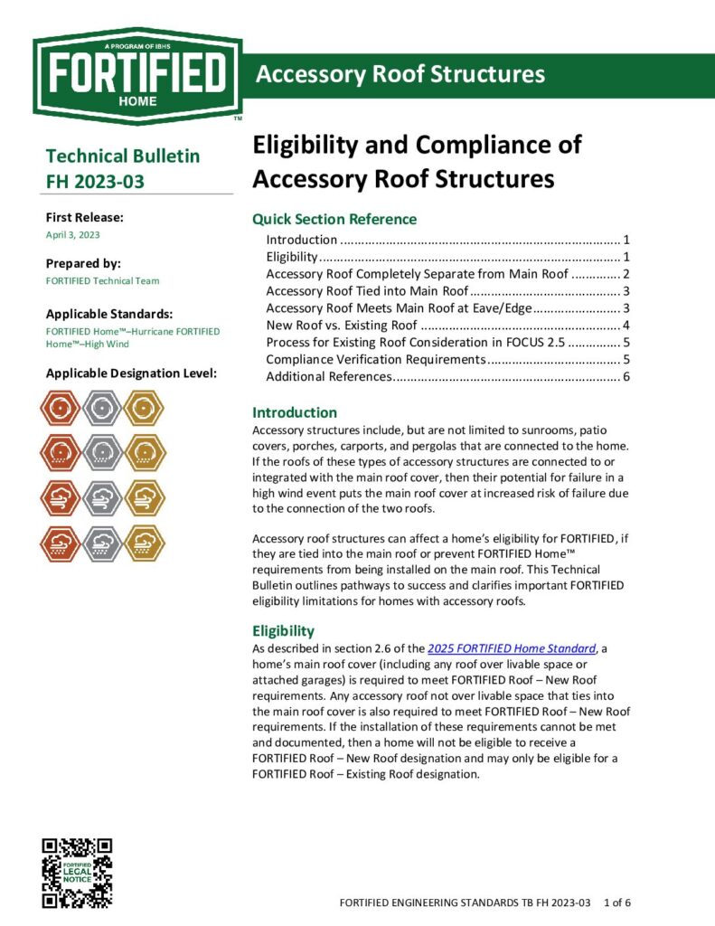2023-03 : Eligibility and Compliance of  Accessory Roof Structures