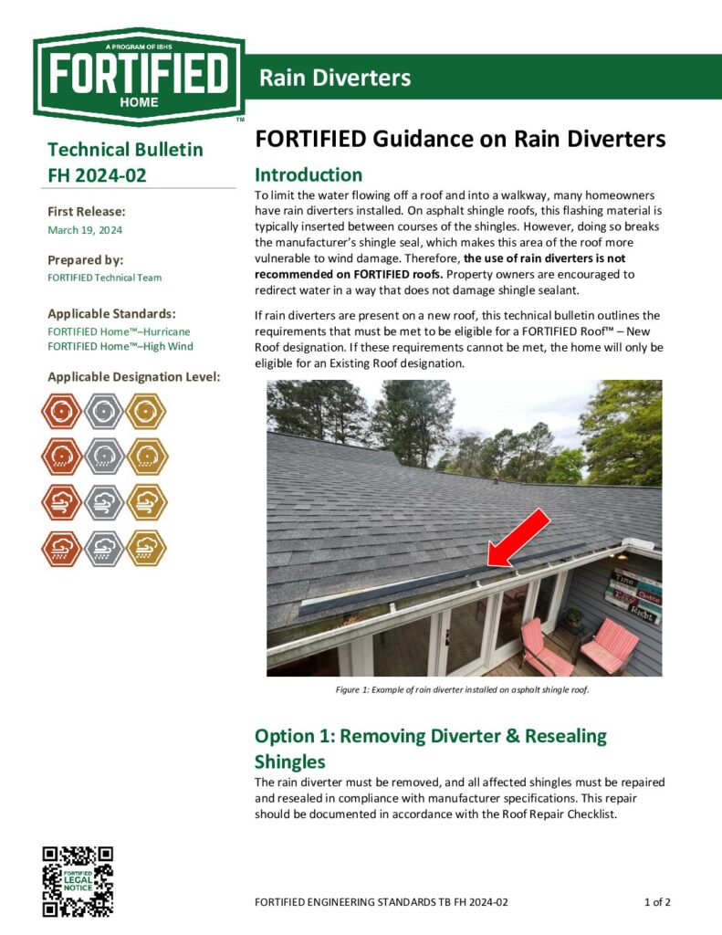 2024-02 : FORTIFIED Guidance – Rain Diverters